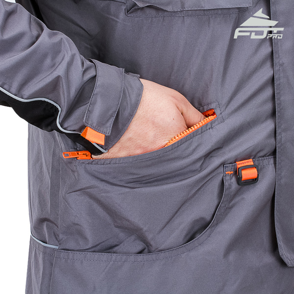 FDT Professional Dog Tracking Jacket with Side Pockets for All Weather Use